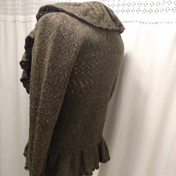 Lauren ralph lauren Knitted Cardigan S Green Chunky Warm Thick Cozy Dres… - Picture 7 of 11